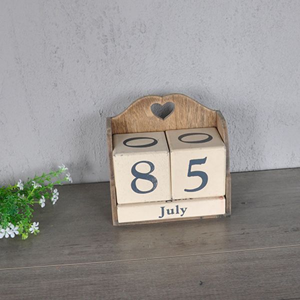 

desklearning vintage wooden perpetual calendar arts garden home decoration