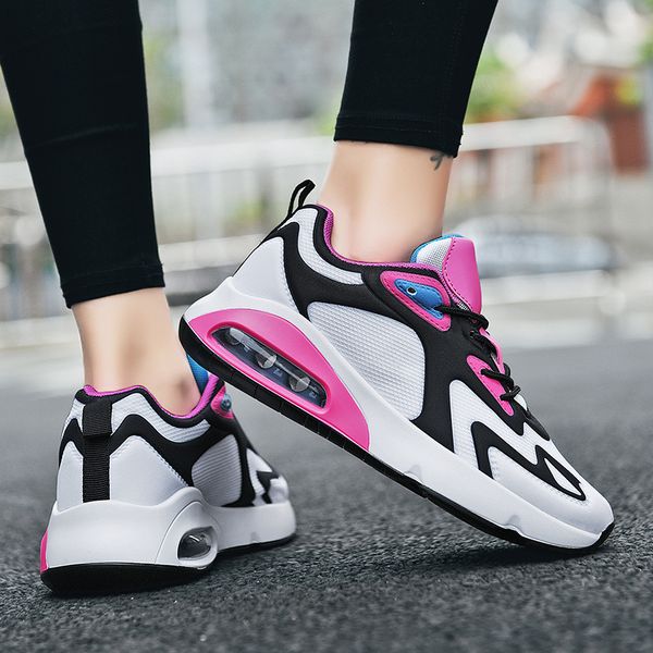 

newlightweightaircushioncouplerunningshoesbreathablemeshtrackfieldtrainingmensportsshoesnon-slipwomensneakers, Black