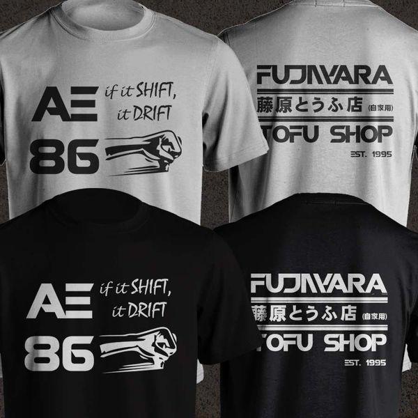 

takumi fujiwara tofu shop delivery ae86 initial d manga shift drift men t-shirt