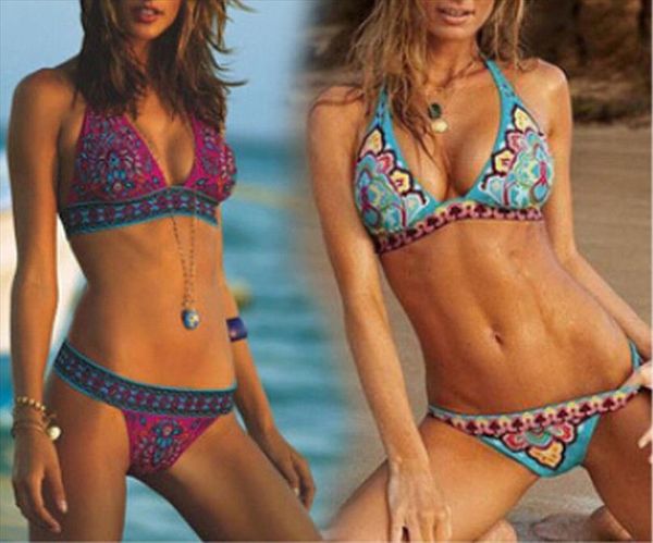 

2020 new floral printed women bikini set push up swimsuit bandage swimming costume bathing suit swimwear monokini beachwear, White;black