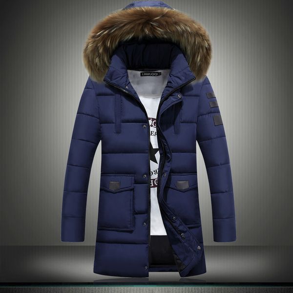 

new cotton jacket outerwear jacket winter coat warm men man's brand winter jaket parka removed hoodies men middle-long a319 coat cxgsi, Black