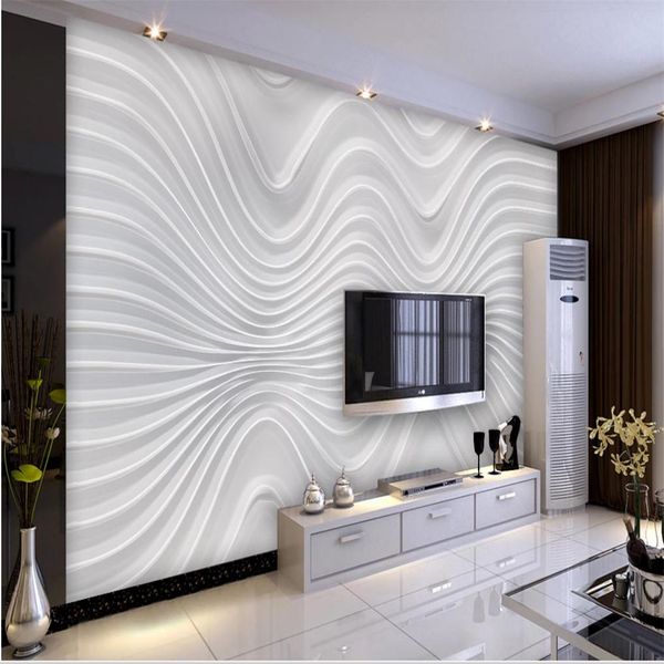 Moderne minimalistische dreidimensionale abstrakte Kurve Tapeten TV Hintergrund Wand stereoskopische Tapete 3d