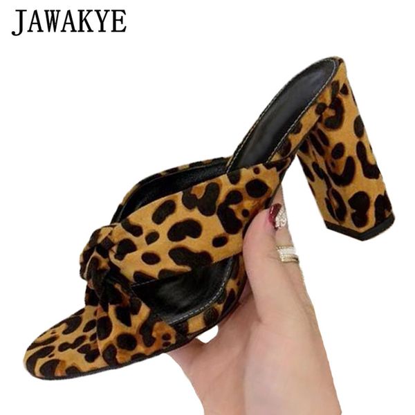 

jawakye block heels women slippers leopard open toe mules runway slides summer party shoes cross knot gladiator sandals, Black