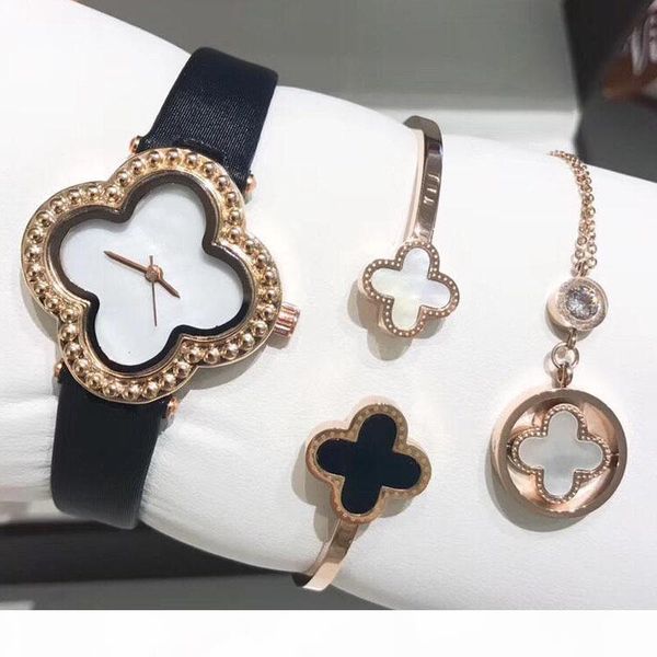 

women watches luxury watch bracelet necklace three-piece designer watches quartz movement watches leather strap wristwatches montre de luxe, Slivery;brown