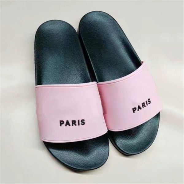 

2020 new slipper with box fashion slide sandals slippers for men women wholesale beach flip flops slipper quality, Black