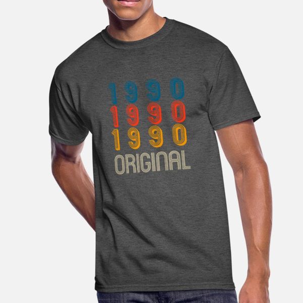 

original vintage 1990 gift t shirt men customize short sleeve o-neck vintage fit funny casual summer cool shirt, White;black