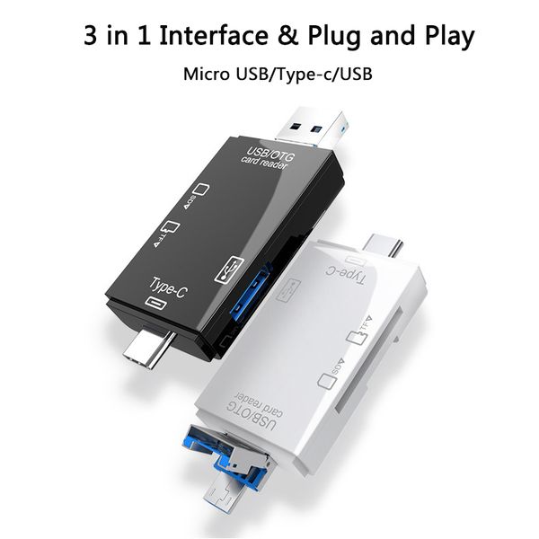 

type-c&micro usb all in 1 otg card reader flash drive high-speed usb2.0 universal tf/sd for android phone computer