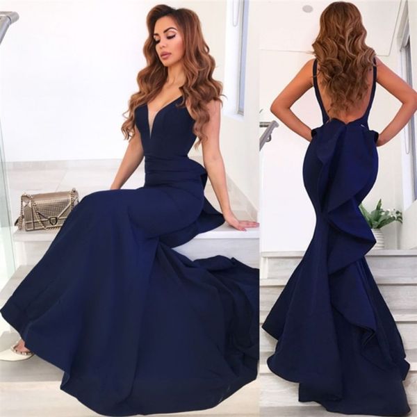 

plus size mermaid prom evening gowns for women vestidos largos arabic evening dress, Black