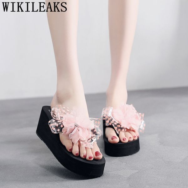

summer wedges shoes for women ladies slippers women casual beach flip flops fashion womens slippers outdoor wedge heels, Black