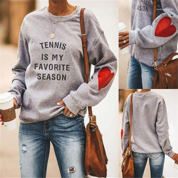 

sleeve sweatshirts famale spring autumn women love and letter hoodies loose crew neck long, Black