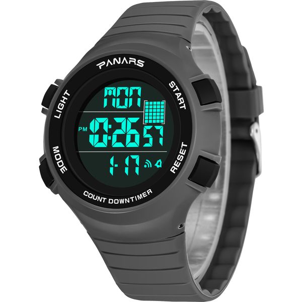 

style popular multi-functional sports watch student luminous electronic watch men's watches waterproof, Slivery;brown