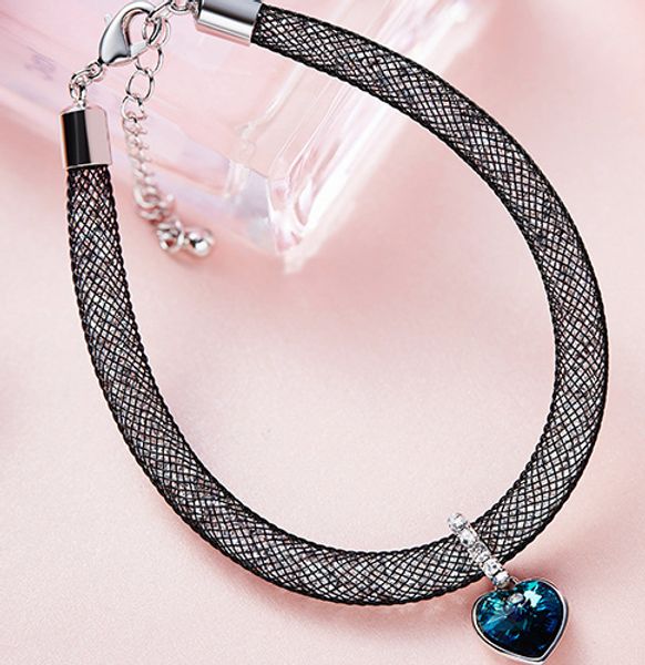 

uxn311 full gem star pendant necklace valentine eye zircon item round female, Silver