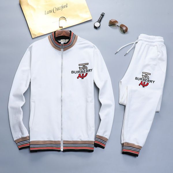 

fashion running spring autumn 2 piece sets sweatsuit mens designer tracksuits sportswear suit men's hoodie + pants tracksuit, Gray