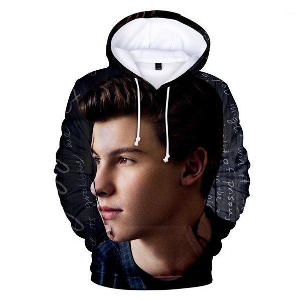 

hoodies fashion designer spring autumn 3d print sweatshirts casual loose sleeve couple clothing shawn mendes men, Black