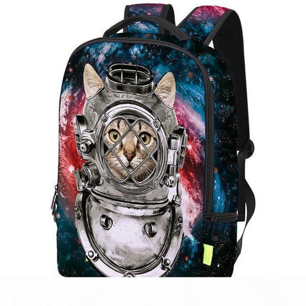 

outer space cat backpack universe travel daypack picture schoolbag casual rucksack sport school bag outdoor day pack