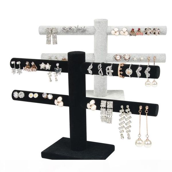 

stud earrings earring display stand jewelry rack jewelry counter velvet ornaments ring necklace bracelet display props, Black;white