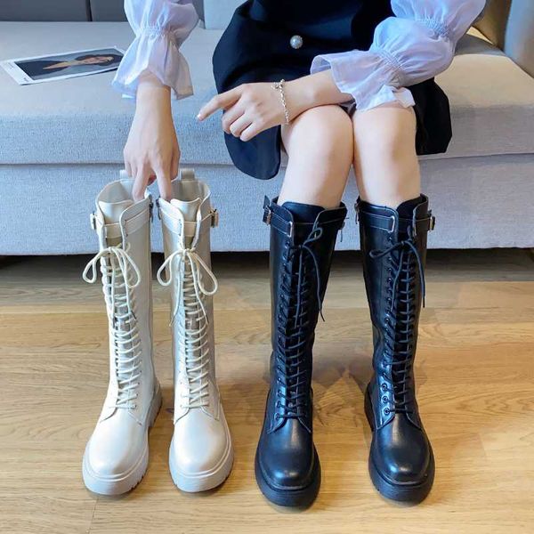 

med heel boots shoes boots-women summer booties platform round toe lace up luxury designer thigh high heels high, Black