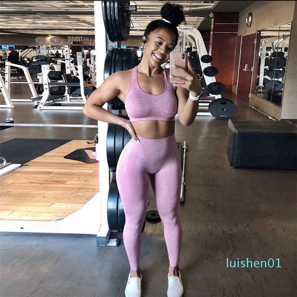 

2020 new women yoga pants solid color leggings fitness gym running tight athletic workout clothes lady high waist elastic pants b4fl01, White;red