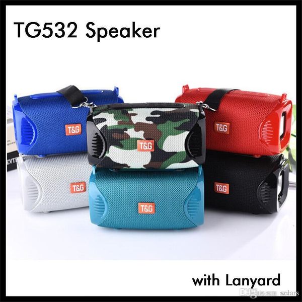 

wireless tg532 bluetooth speaker mini portable music audio player with lanyard strap 500mah battery built in small subwoofer box