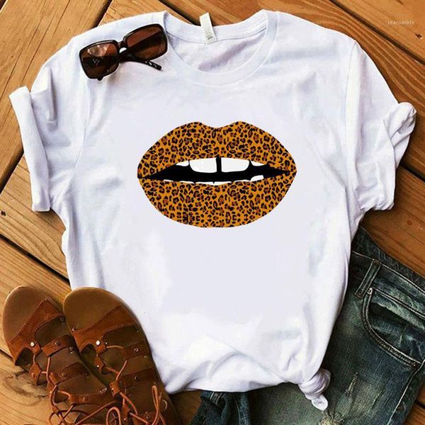 

designer tshirts cotton breathable plus size womens summer street style female clothes lips printed womens, White
