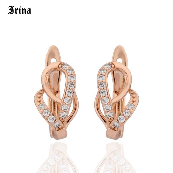 

irina geometric stud earrings inlay cubic zirconia infinity shape rose gold korean earrings for women fashion jewelry gifts, Golden;silver