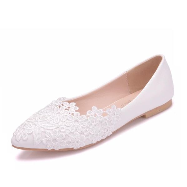 

flat lace wedding shoes white pointed casual flat shoes white lace casual women's low heel, Black