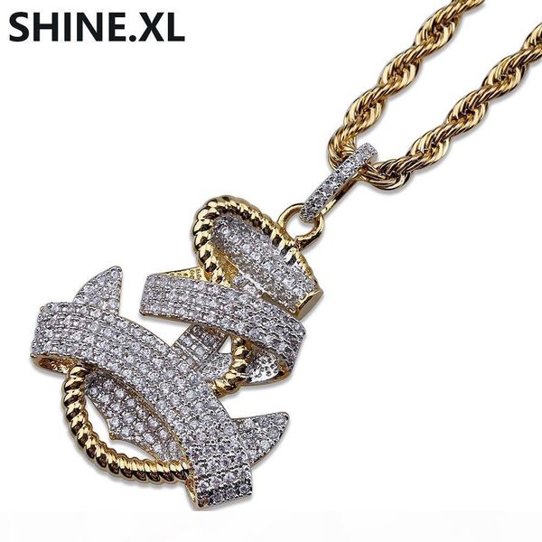 

hip hop men's necklace gold color plated anchor pendants copper necklaces & pendants fashion women jewelry wholesale, Silver