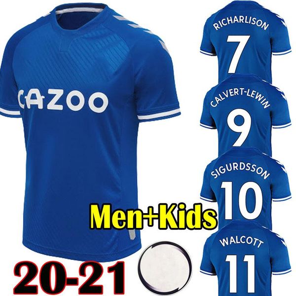 

new 20 21 soccer jerseys richarlison kean sigurdsson football shirts 2020 2021 calvert lewin walcott men kids kits uniforms, Black;yellow