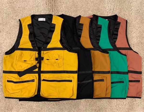 

new arrival #8825 autumn jacket new brand multifunctional waistcoat tooling pocket vest zipper all-match waistcoats 5 colors m-2xl, Black