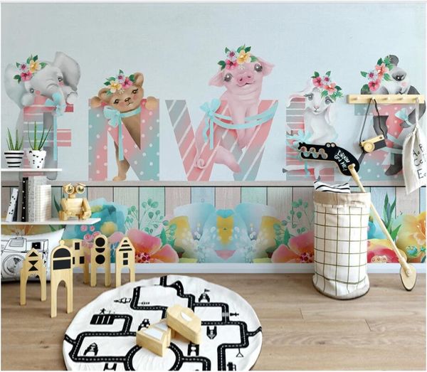 

3d wall murals wallpaper custom p mural on the wall simple cartoon animal elephant children room home decor 3d wall murals for walls 3 d