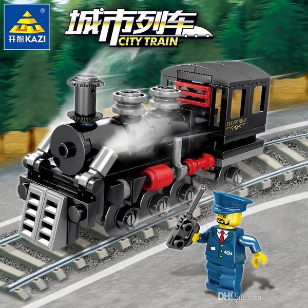 

город поезд модель игрушки строительные блоки tracks автомотриса комплекты перевозка passenger железнодорожный вокзал железнодорожный tracks