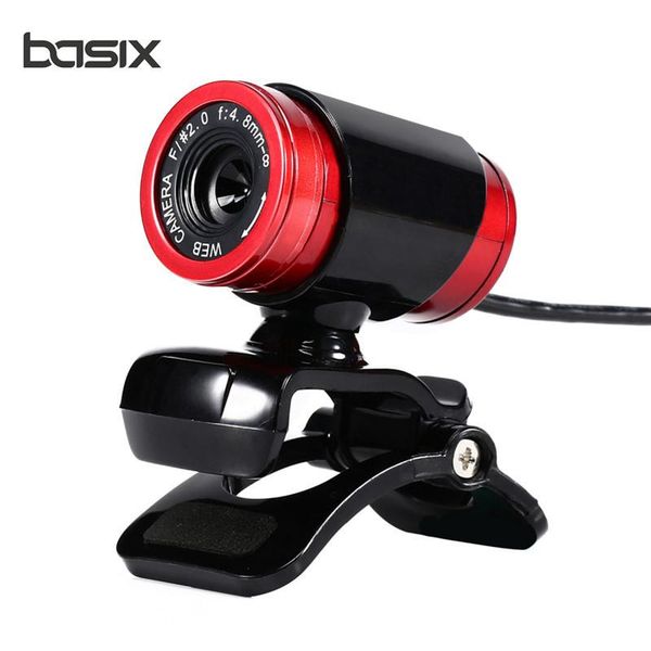 

cgjxsbasix new usb 2 .0 web camera hd 640 *480 resolving power webcam mic for mini /pc black and red t191230