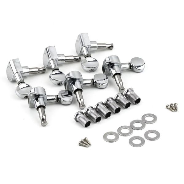 

6r right 6l left 3l+3r string tuning pegs tuners tuner chrome inline guitar machine head 6r right