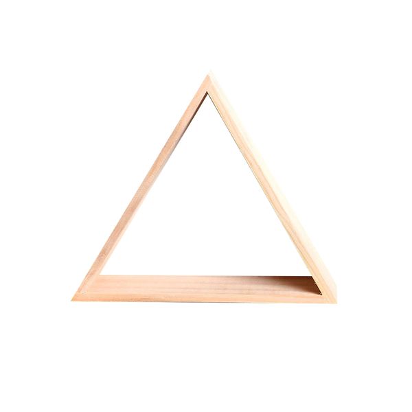 

triangle shape decoration wall mounted storage rack home natural wood ins style