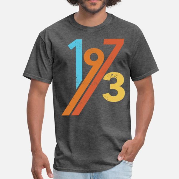 

1973 t shirt men designing 100% cotton o-neck slim fitness new fashion spring autumn vintage shirt, White;black