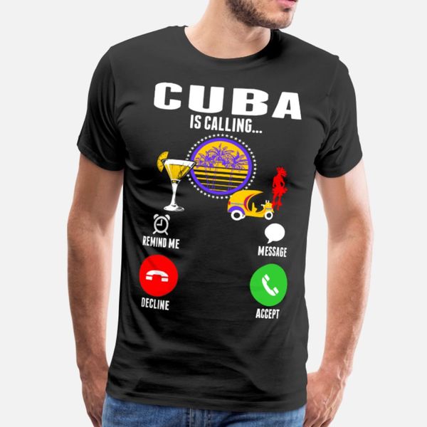 

cuba is calling t shirt men personalized cotton crew neck unique cute humor spring cool shirt