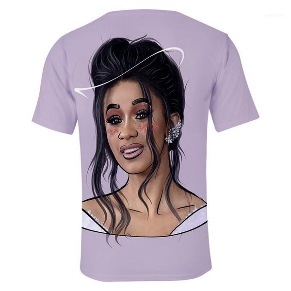 

cardi b 3d women tshirts female american rapper grammy awards summer tees short sleeved, White