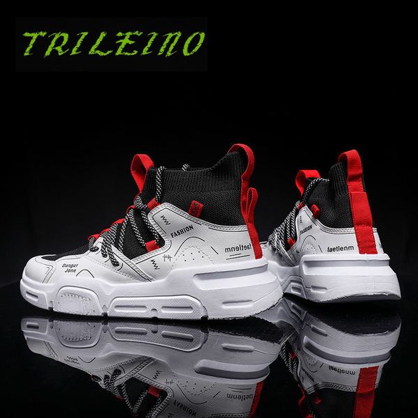 

sneakers men shoes spring autumn high sock sneakers male casual outdoor walking shoes lightweight chaussure homme, Black
