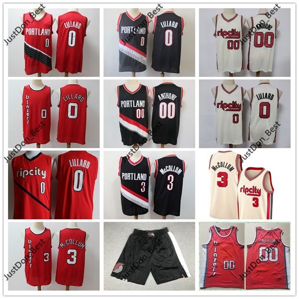 

men women kids youth clyde 22 drexler carmelo 00 anthony stitched basketball jersey mens damian 0 lillard cj 3 mccollum rip city shorts, Black;red