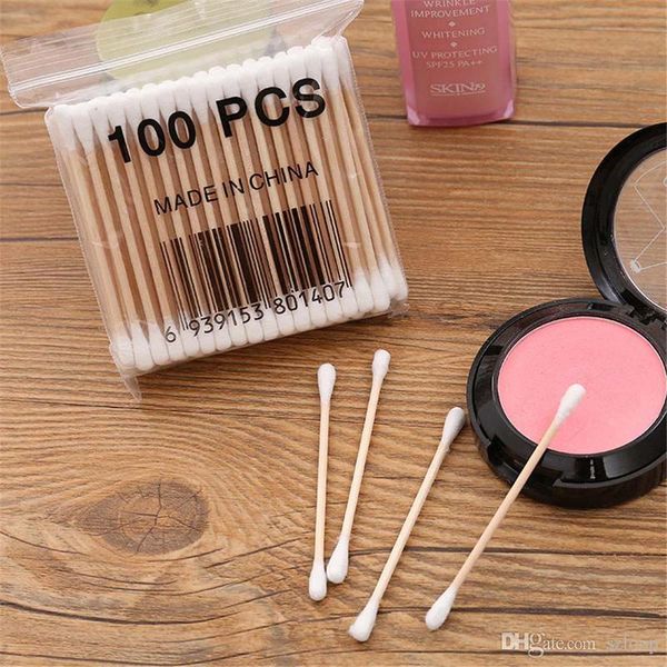 

100pcs/pack bamboo cotton buds cotton swabs medical ear cleaning wood sticks makeup health tools tampons cotonete