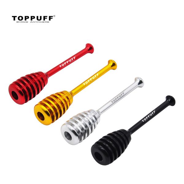 TOPPUFF Pipa da fumo in lega di alluminio Scheletro a mano Pipa per erbe Tascabile 82MM Pipa da fumo per tabacco leggera in metallo unica