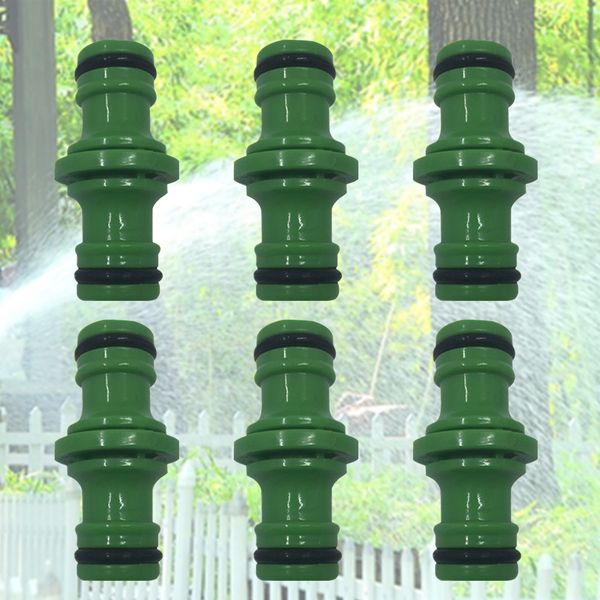 

6pcs garden watering hose connector pipe joint tube quick double male fitting