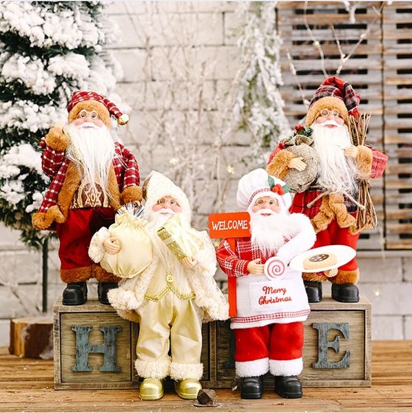 

santa claus doll large 30*20cm 2020 tree ornament new year home decoration natal kids gift merry christmas decorations