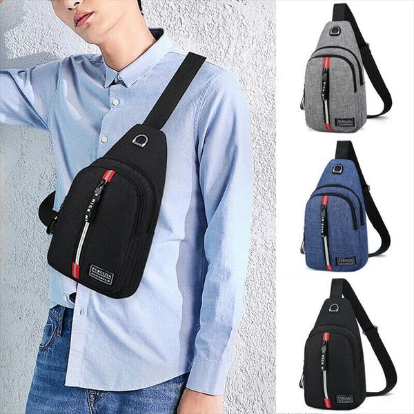 

waist bag mens shoulder bag sling chest oxford usb charging sports crossbody handbag drop shipping good quality