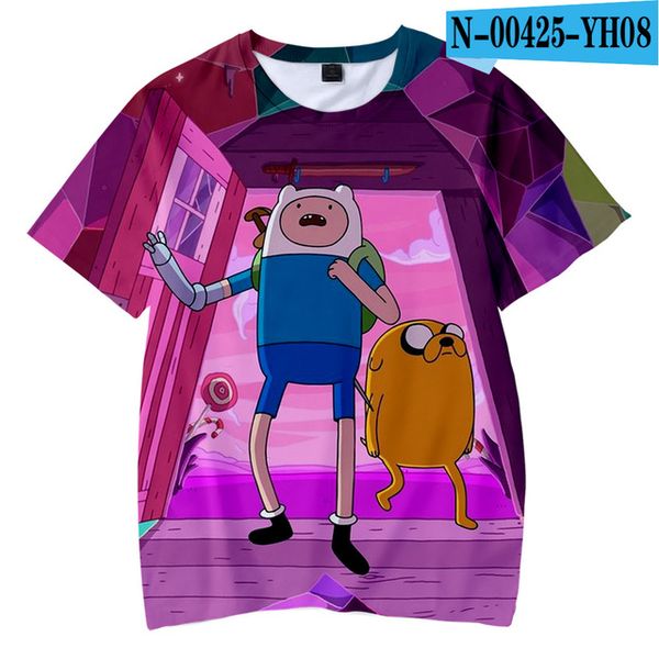 

adventure time with finn and jake short-sleeve bottoming novelty luxury 3d print shirts humor horror anime men clothing