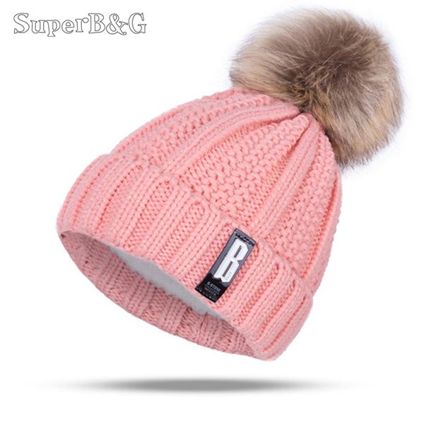 

women's winter hat cotton knit fashion winter warm beanie hat adjustable hood soft pompom outdoor sports, Blue;gray
