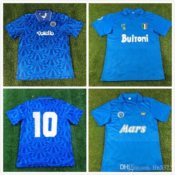 

napoli 1987 1988 naples maradona 10 retro camisetas de futbol customized soccer uniform kits soccer jerseys 1991 1993 football shirts, Black;yellow