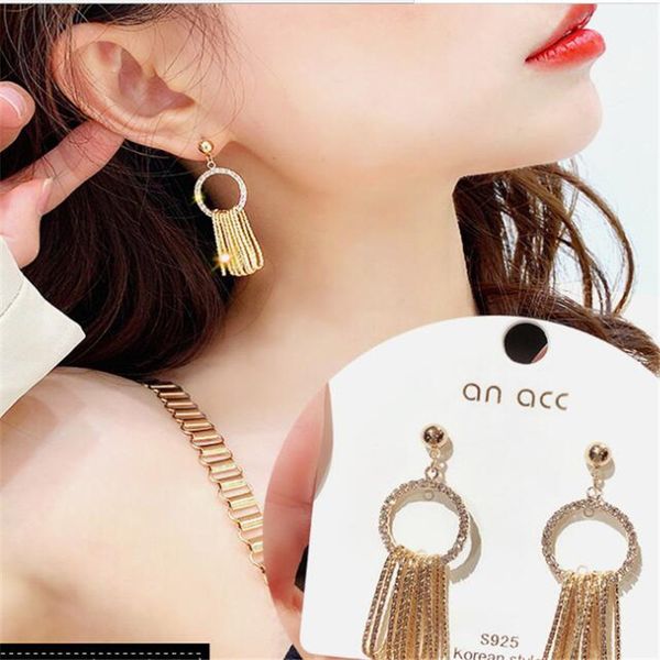 

s925 simple pattern female earrings ins fashion brief women pendant studs summer holiday style girls cute earring, Golden