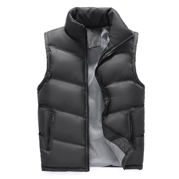

men's vests 2021 winter warmer thickened male waistcoats sleeveless vest casual cotton-padded pographer coats body, Black;white