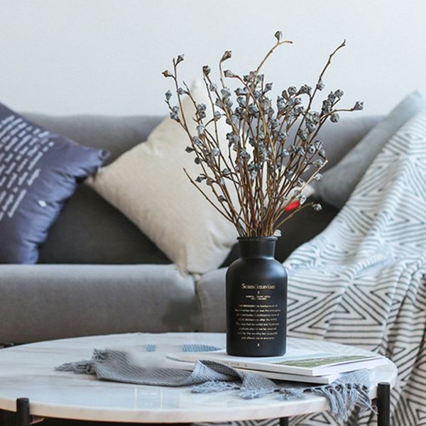 

new-nordic black glass vases hydroponics plant flower home decor for artificial flower bouquet with vase wedding table decoratio